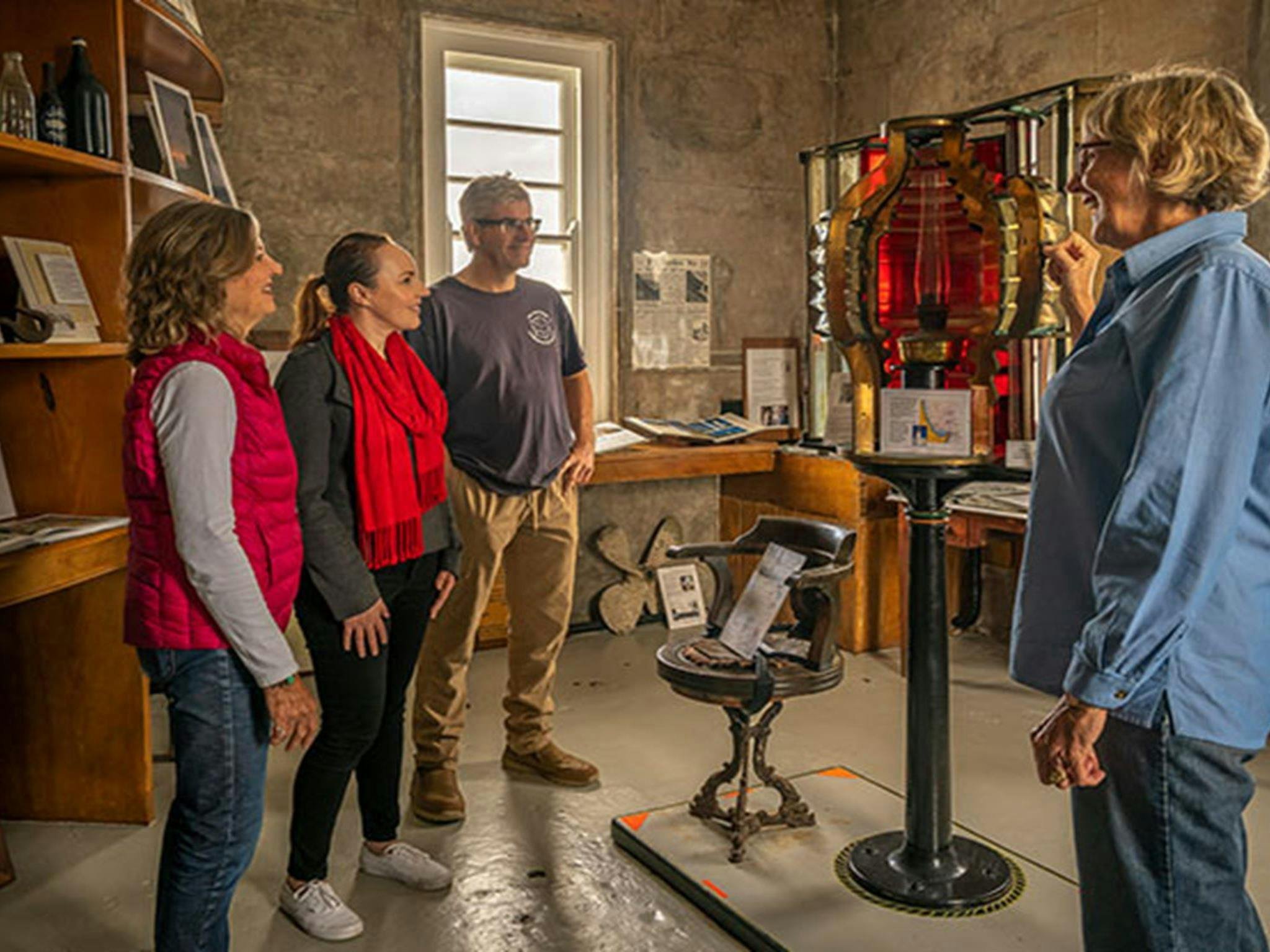 A guided tour group at Cape Byron Lighthouse, Walgun Cape Byron State Conservation Area. Photo: John