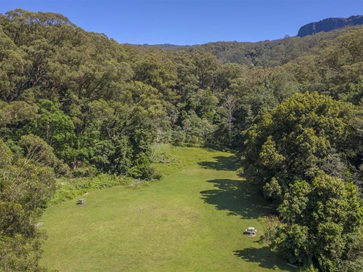 Aerial view of Cascades picnic area, Macquarie Pass National Park. Photo: John Spencer &copy;DPIE