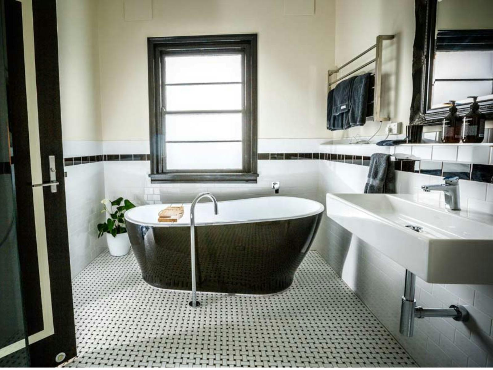 One of the luxury bathrooms at The Commercial Boutique Hotel