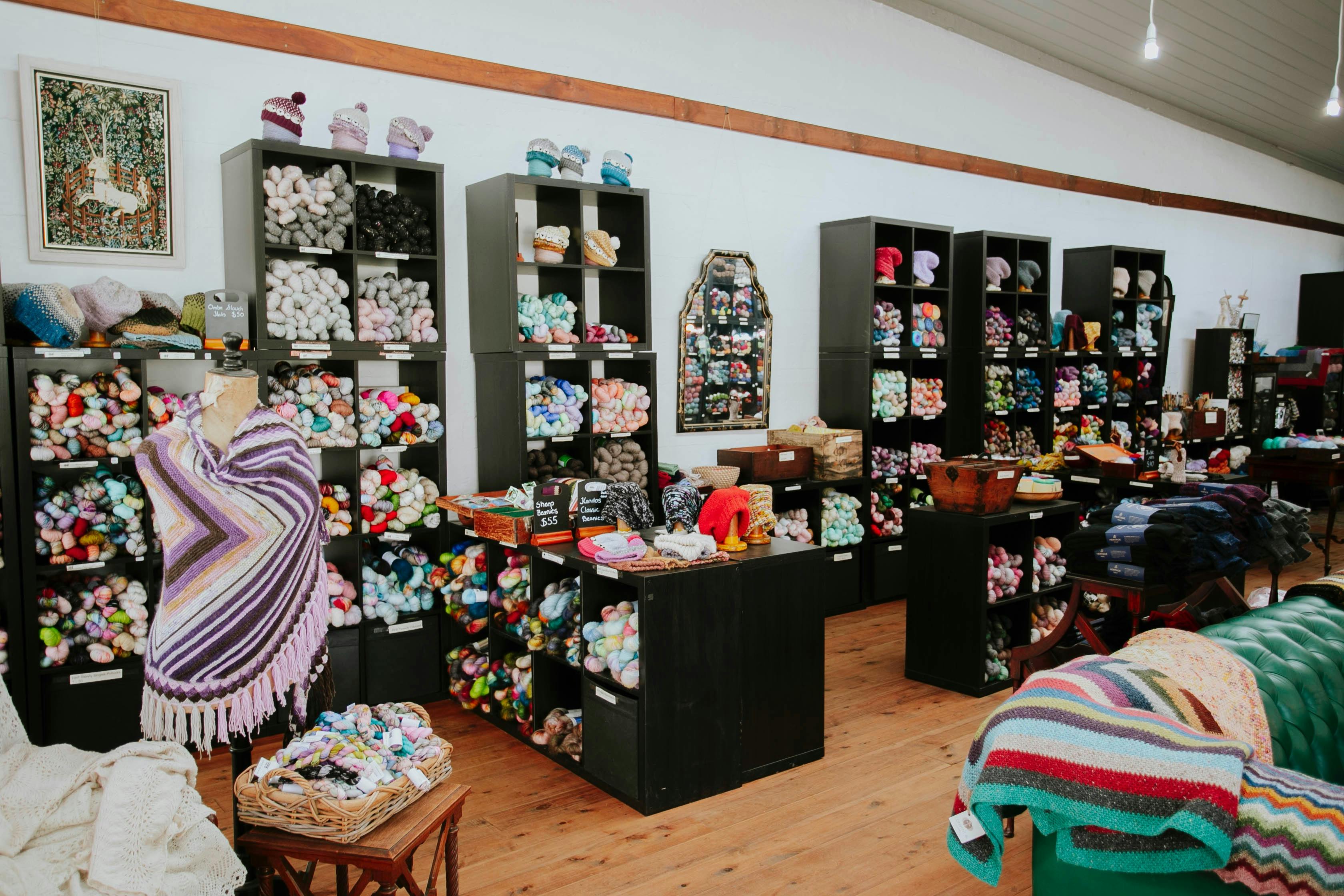 Many different brands and colours of wool