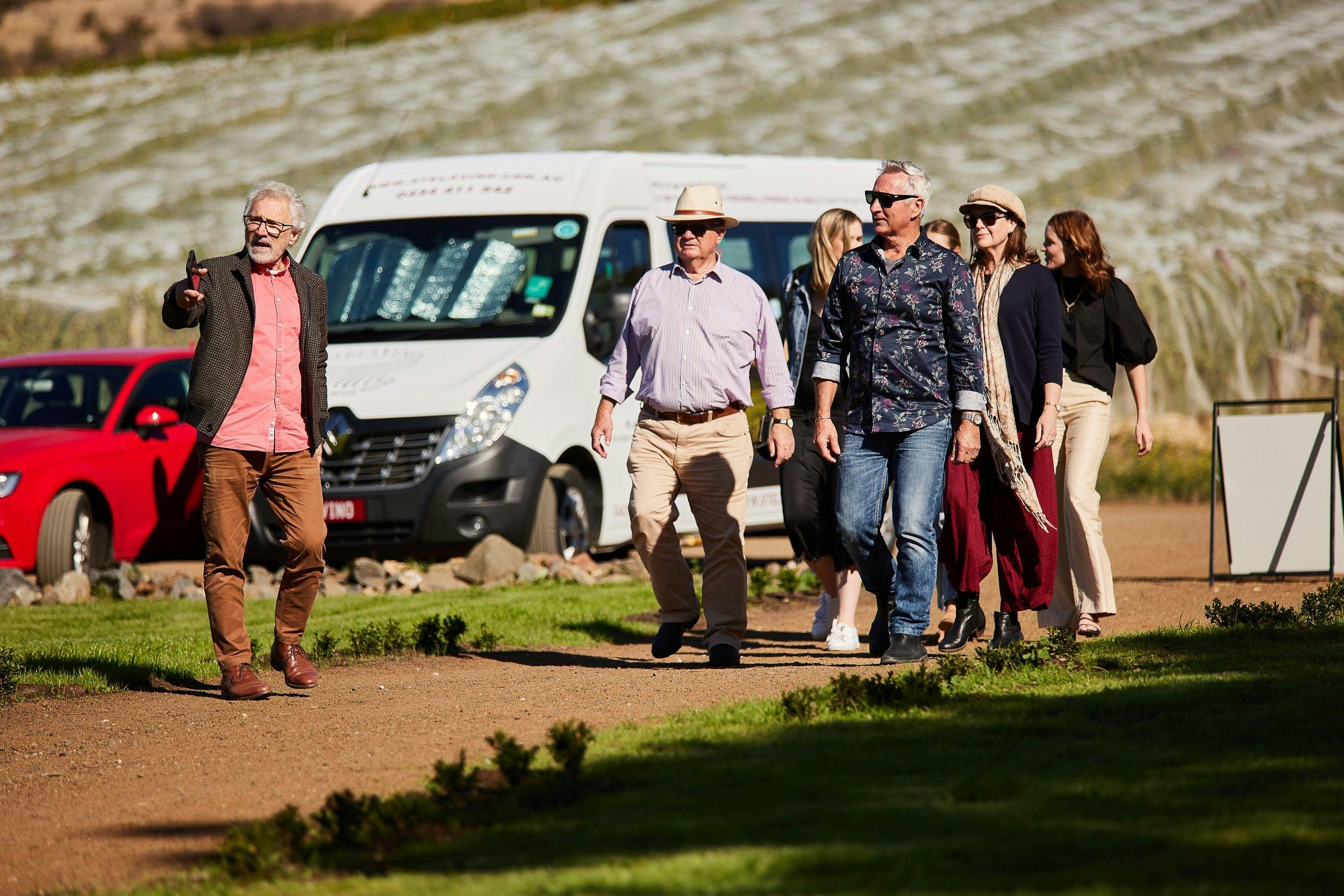 StelaVino, the best wine tasting tour in Hobart and Tasmania with guests at Derwent Estate.