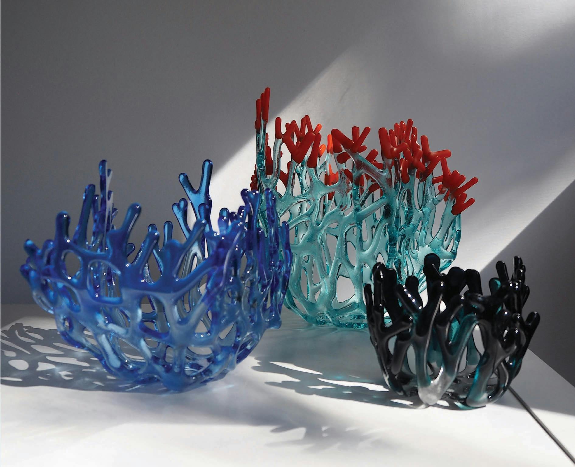 Glass coral sculptures by Lisa Cahill