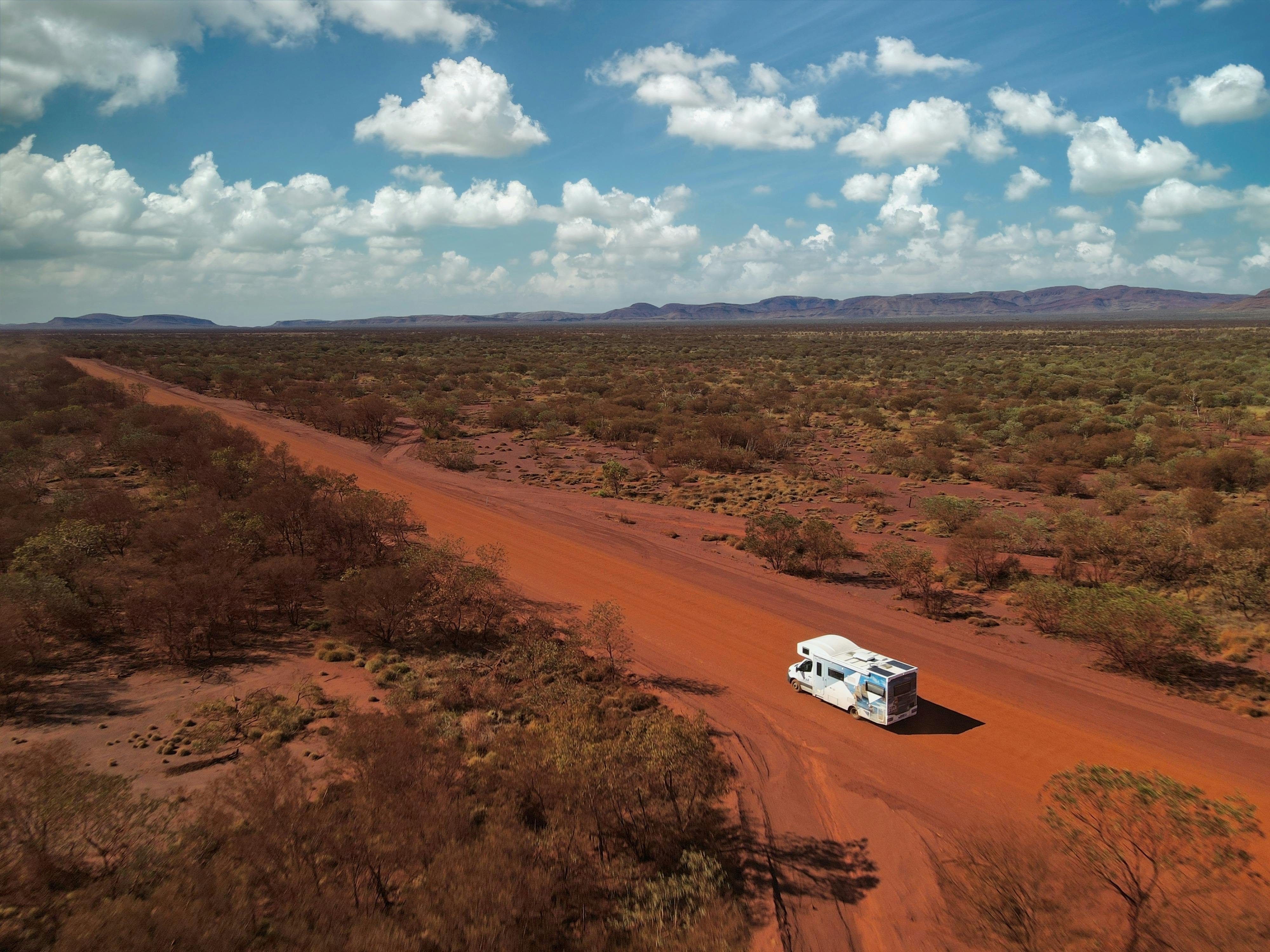Star RV driving through NT outback