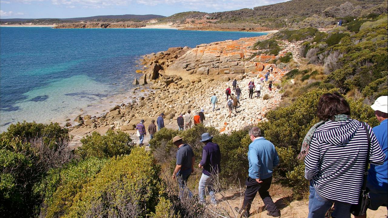Beach walking to Castle Rock