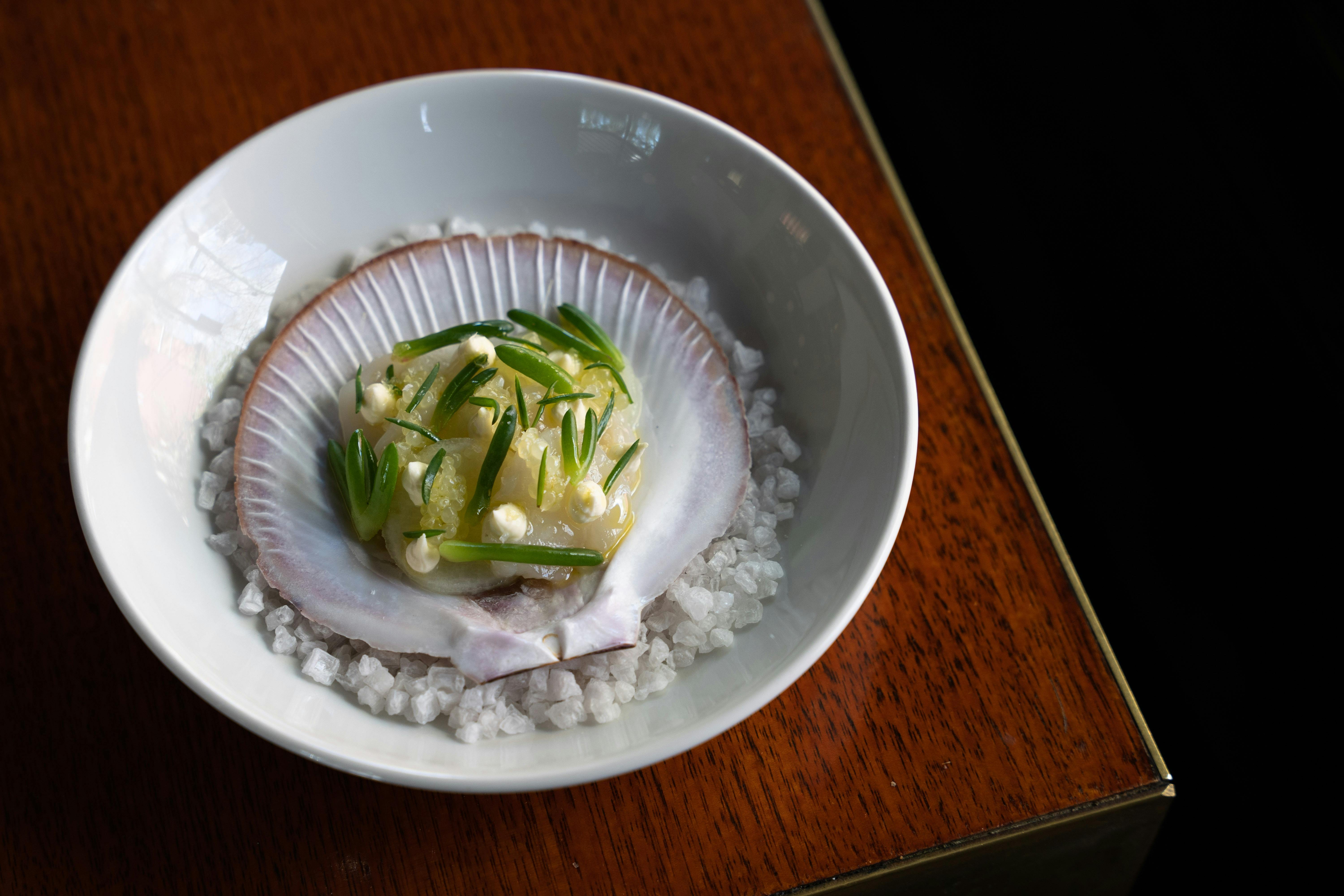 Scallop, meyer lemon, melon