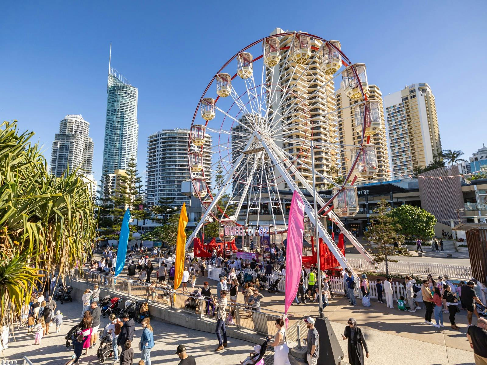 Kidchella precinct showing the Ferris Wheel