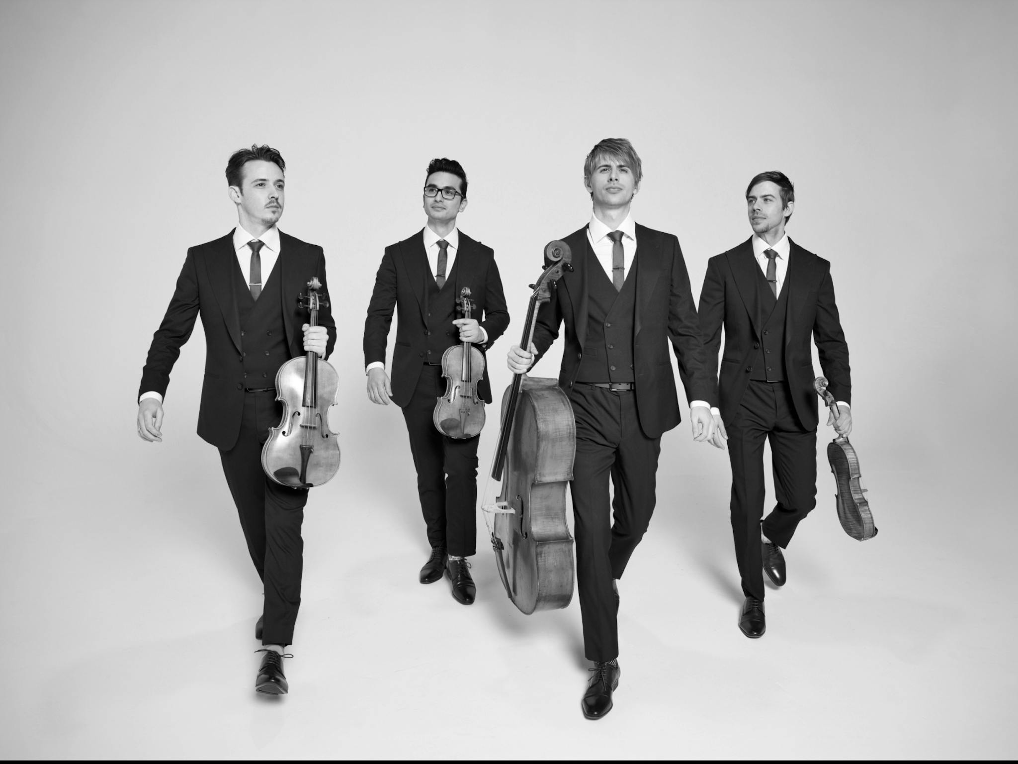 Camerata: Orava Quartet with their instruments Camerata: Orava Quartet with their instruments