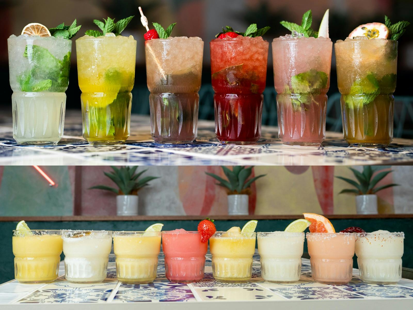 Wide range of frozen cocktails, margaritas, mojitos and more