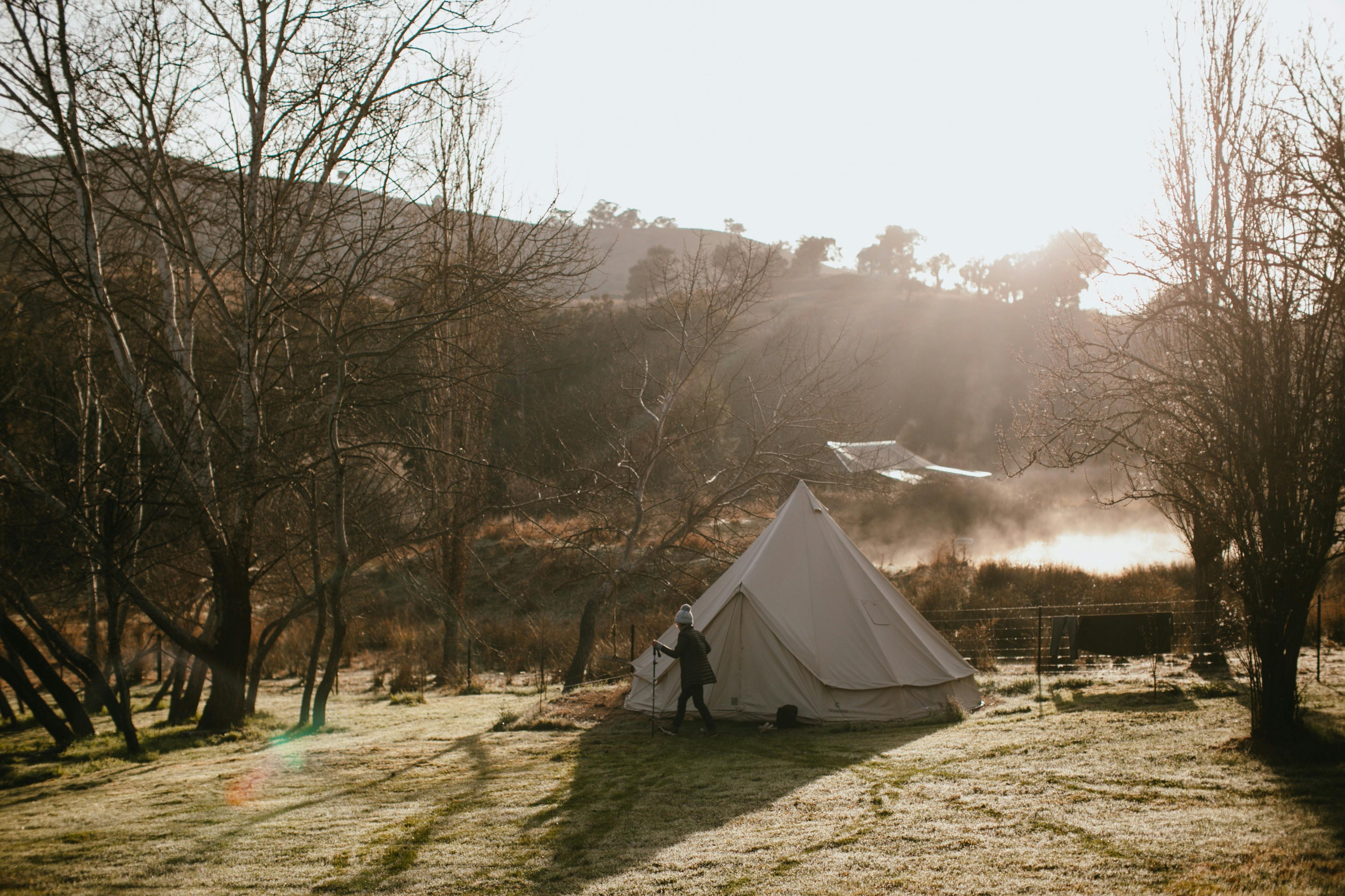 Stay in beautiful bell tents in the garden
