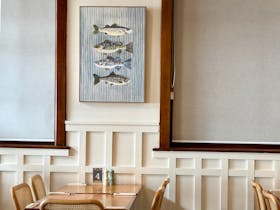 Art work in dining room