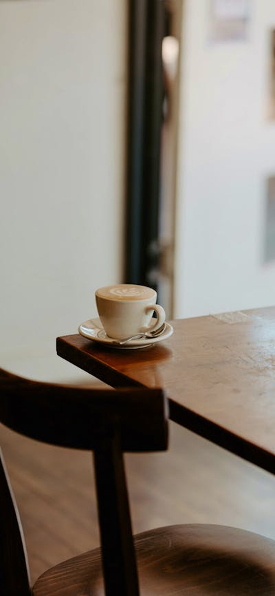 Flat white coffee at the Front cafe