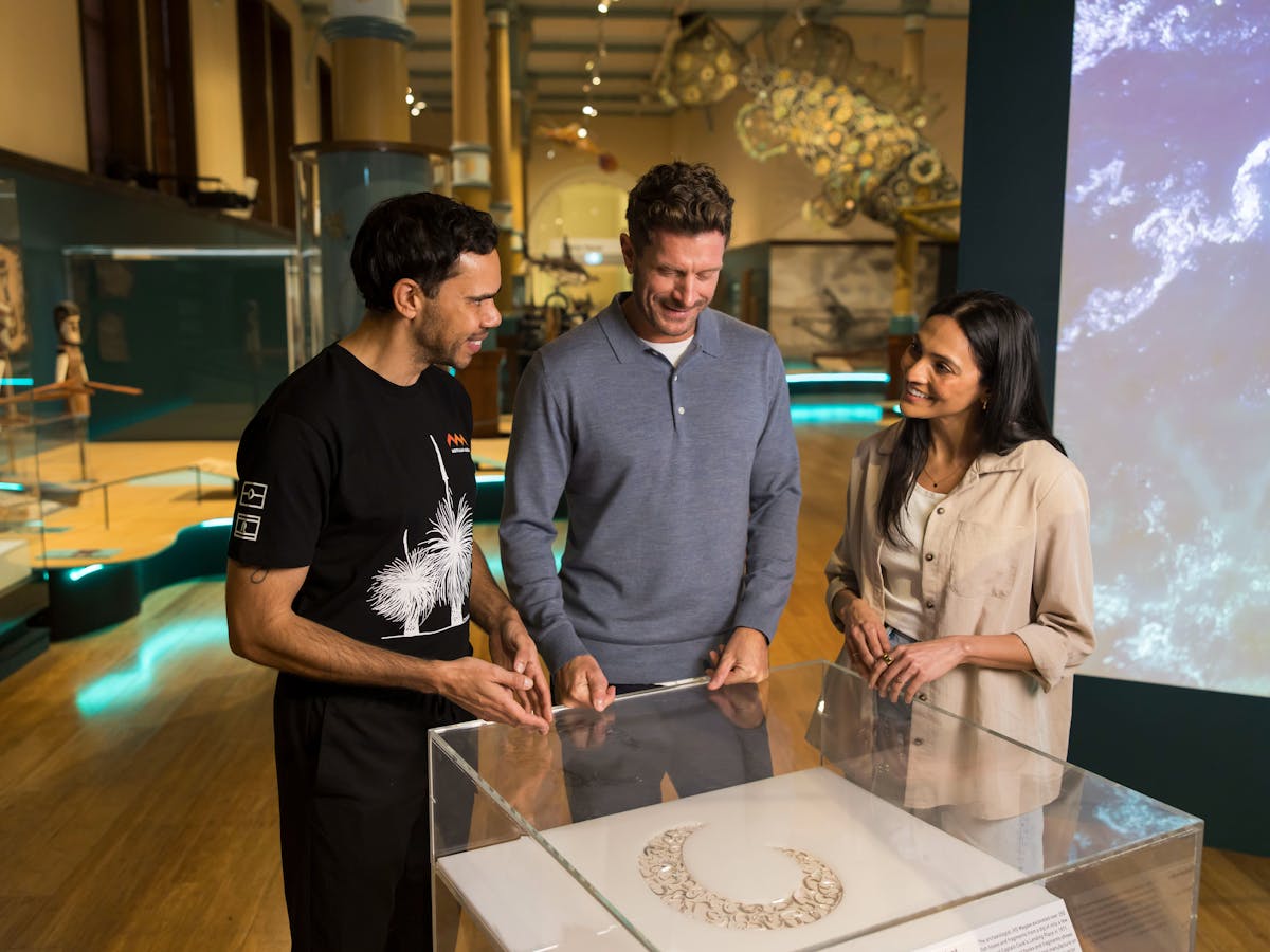 Visitors exploring the Garrigarrang: Sea Country permanent exhibition