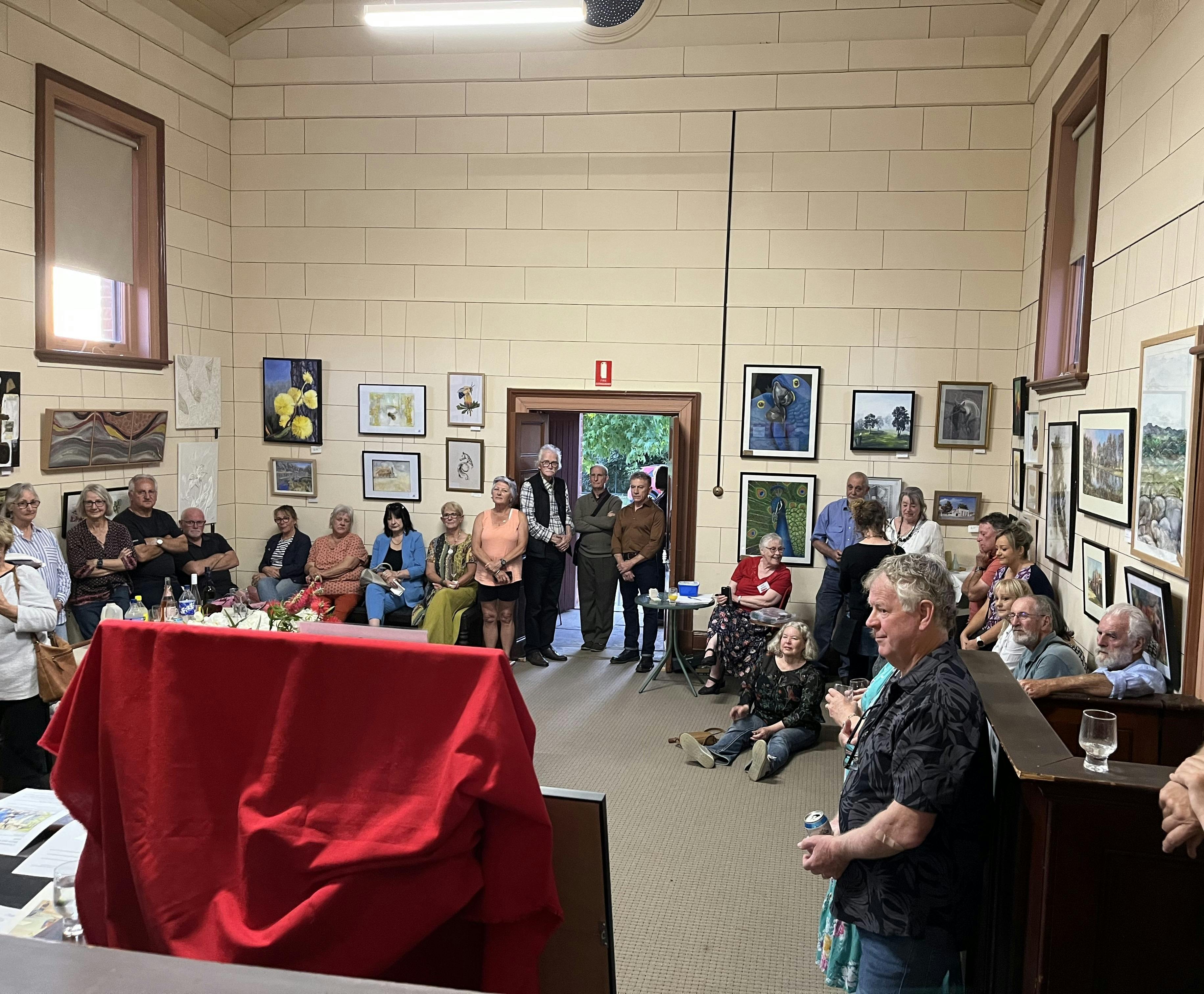 internal view of courthouse with people