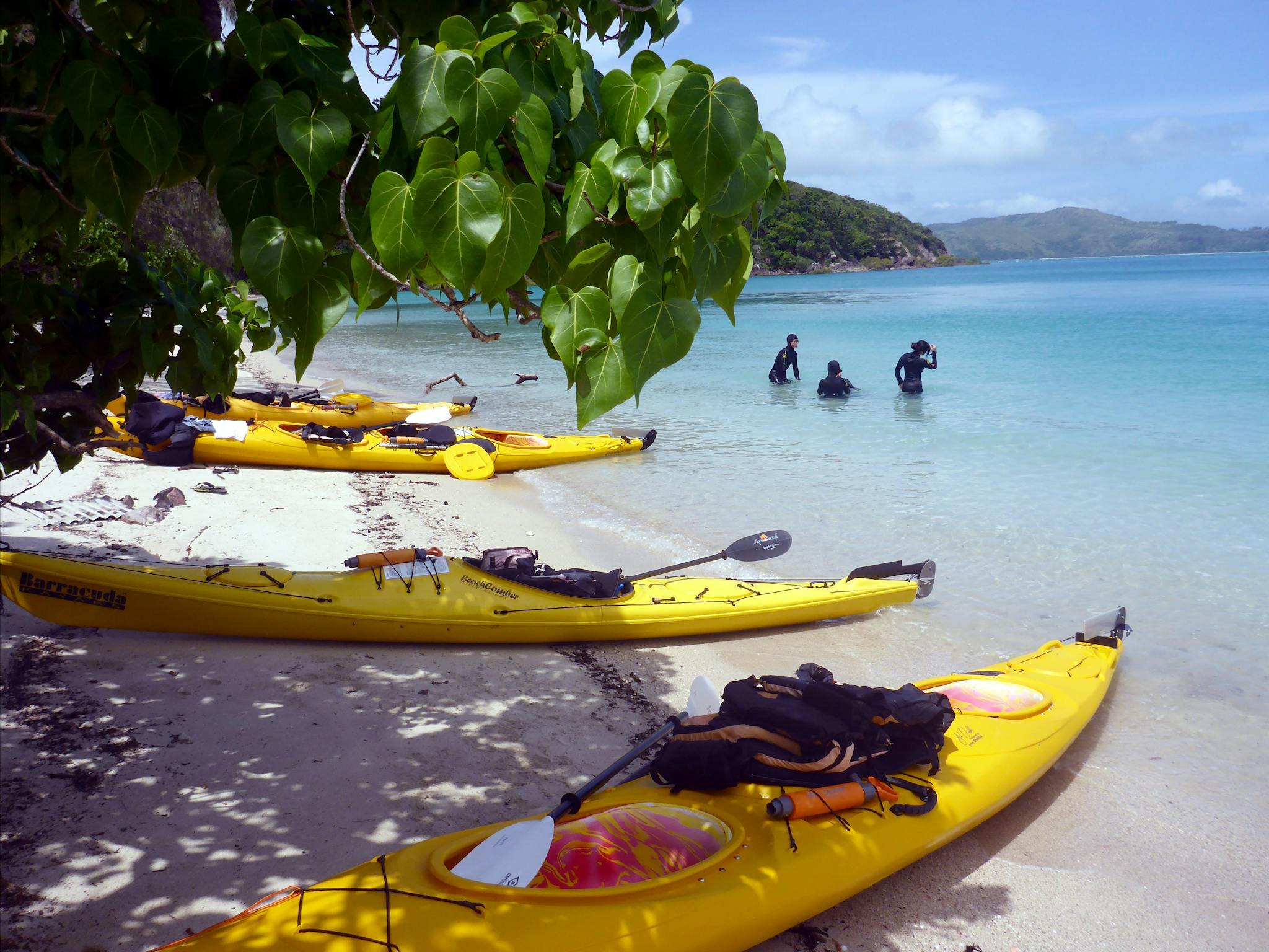 Kayaks on Whitsunday Island