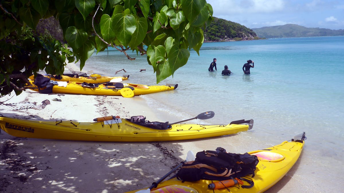 Kayaks on Whitsunday Island