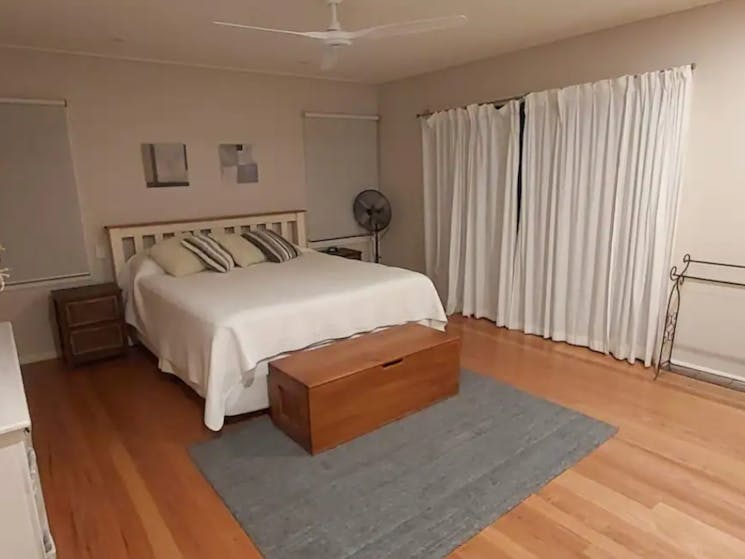 Bedroom with King bed and ceiling fan