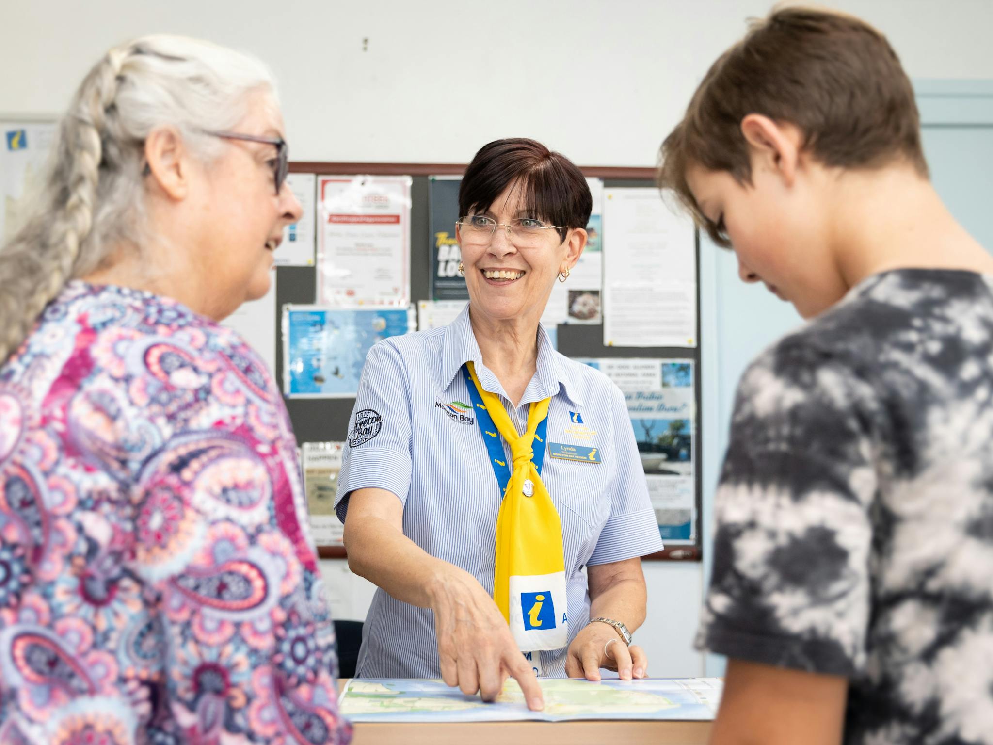 Volunteers serve with a smile