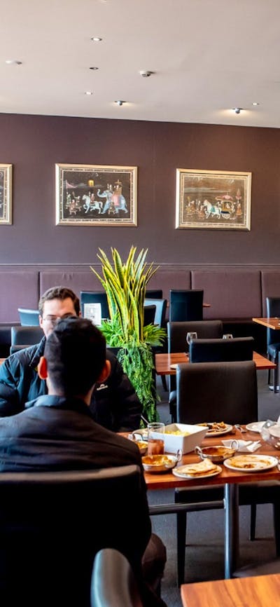 View of dining room with diners inside
