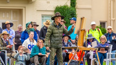 Warwick Fuller - oil painting demonstration at Government House