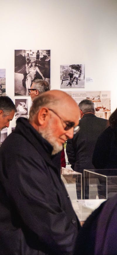 People exploring the Taglietti Exhibition