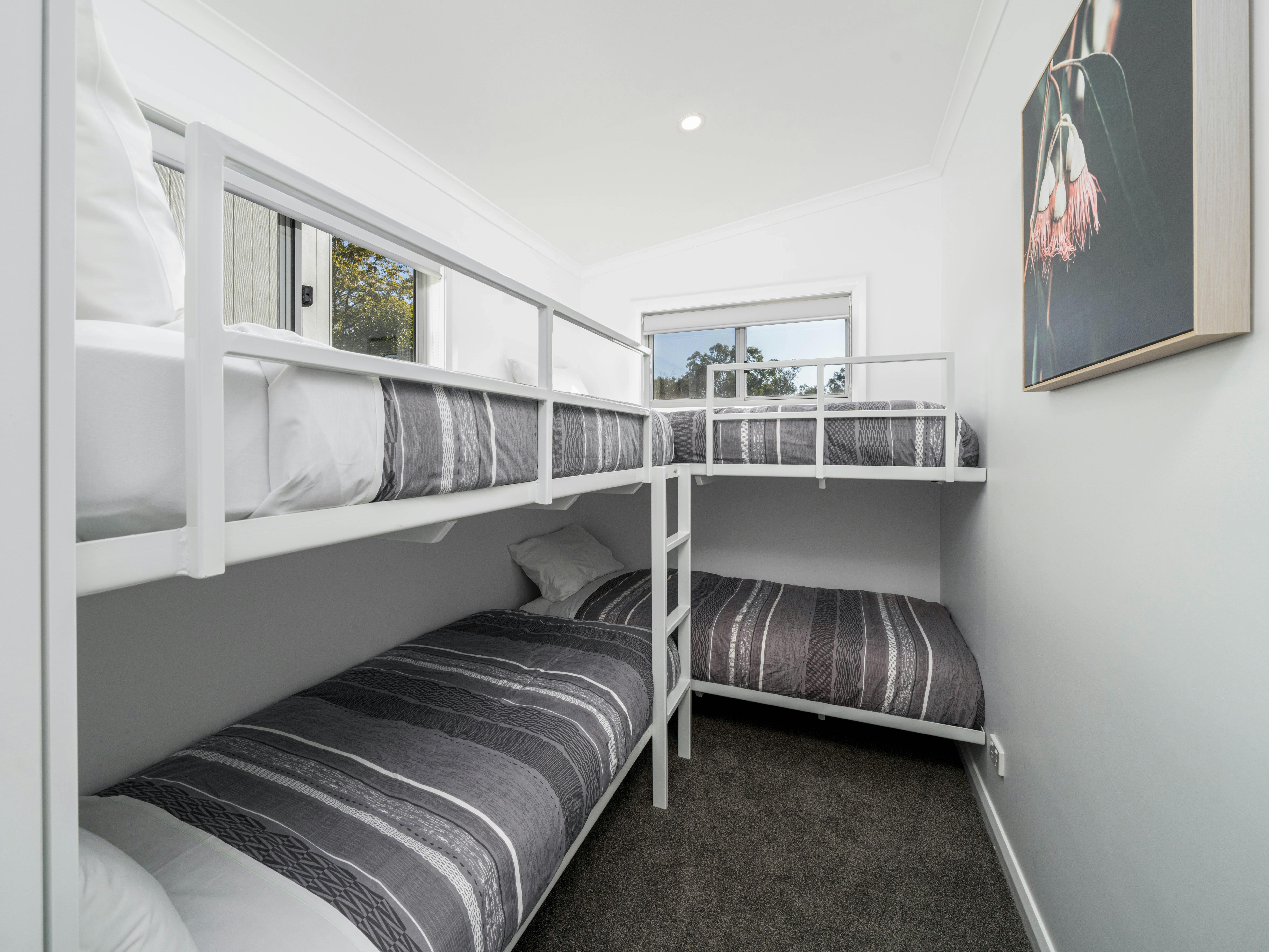 Second bedroom showing 2 sets of bunks