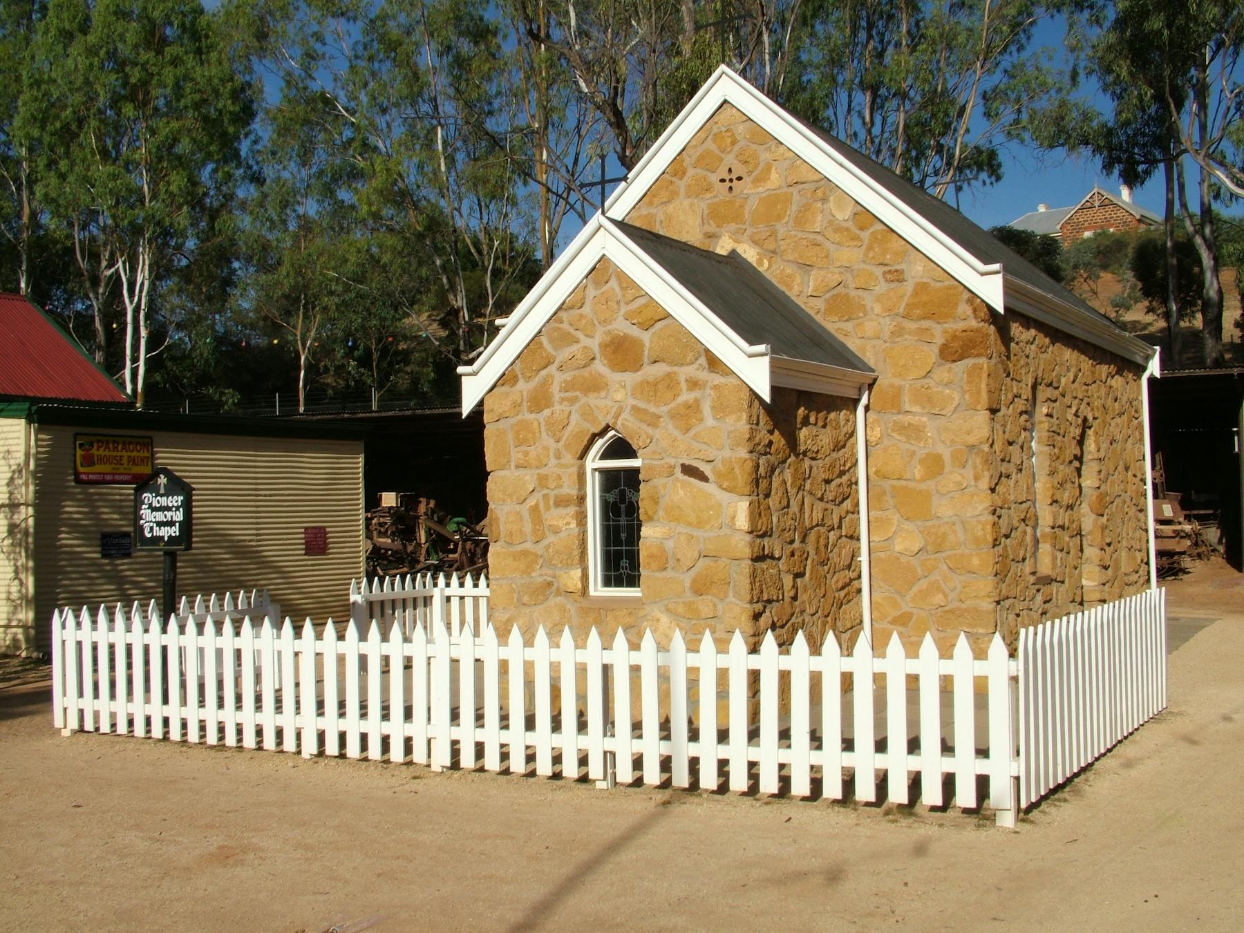Constructed onsite in 1971, furnished with items from a number of churches throughout the district.