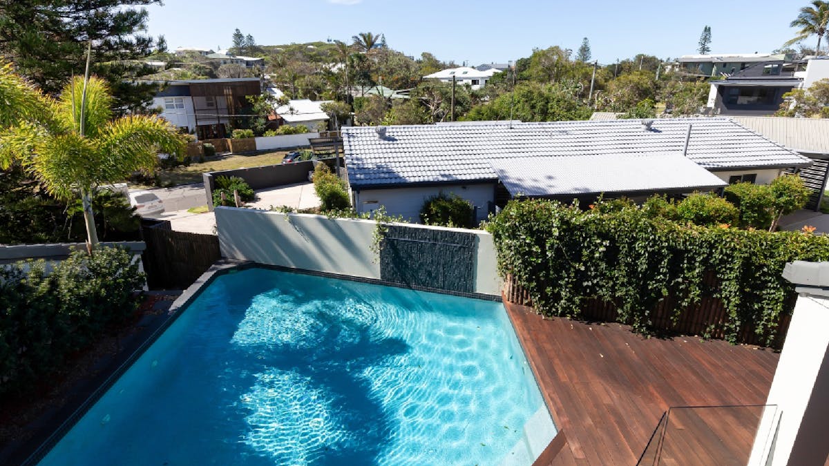 Pool area and balcony