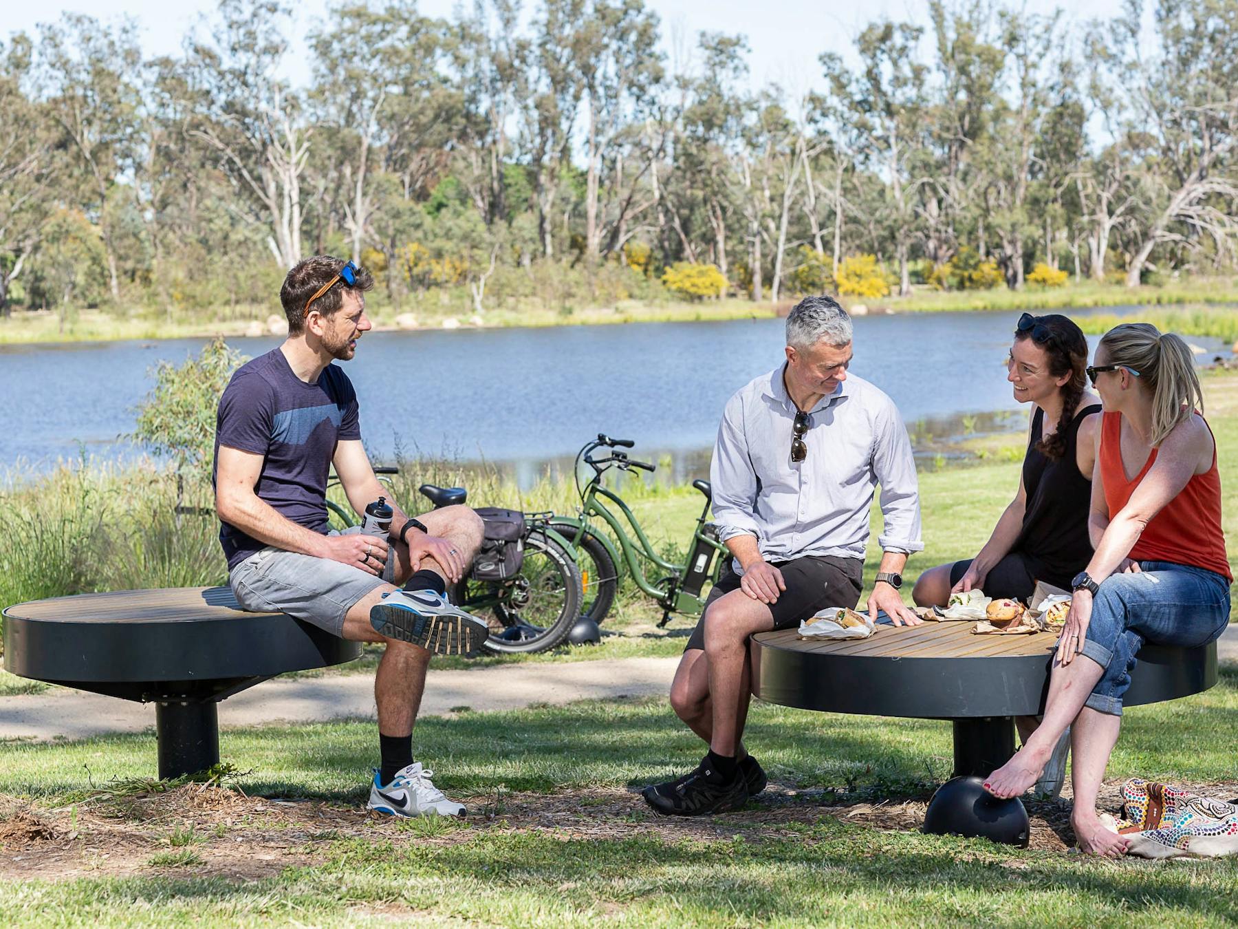 Great spot to have a picnic whle riding your bikes around it