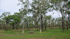 Memorial and flagpoles at the site.
