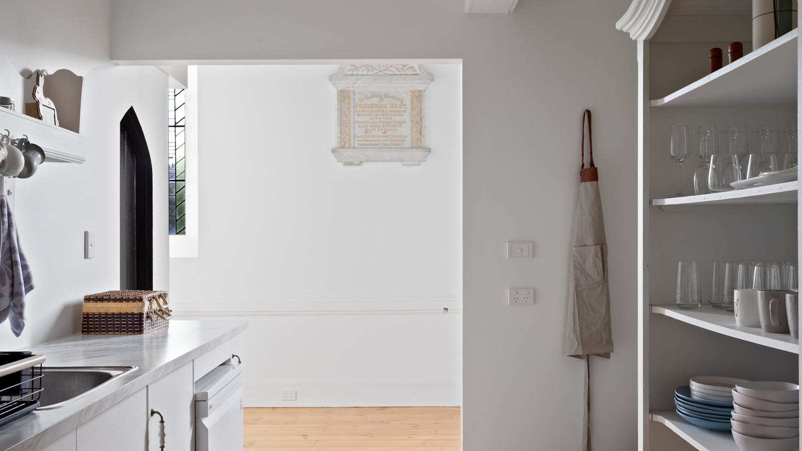 Fully equipped kitchen with dishwasher, fridge/freezer, stove/oven, microwave, and Nespresso