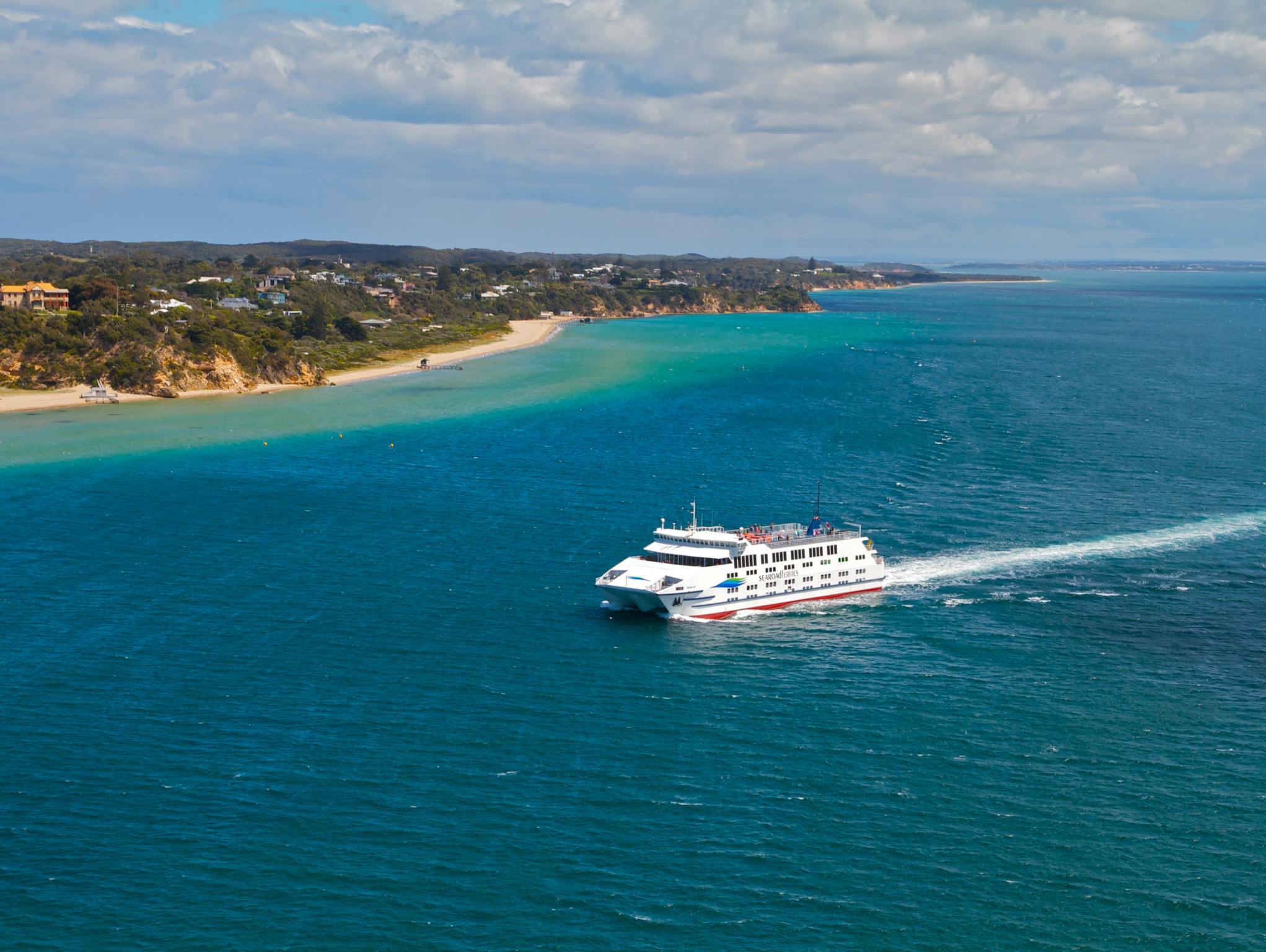 Searoad ferries cruising beautiful Port Phillip Bay