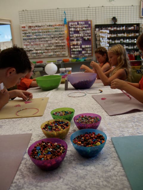 Searching through the beads is great tactile relaxation for kid's holidays