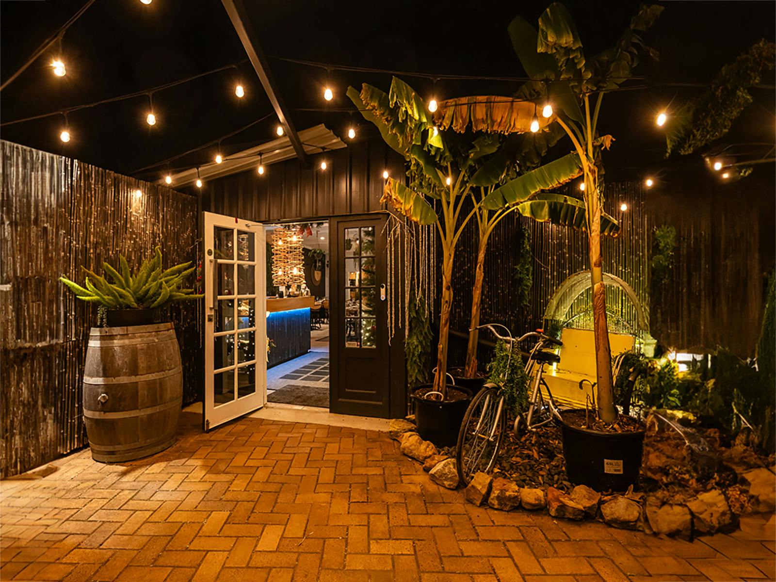 The Baan entrance at night