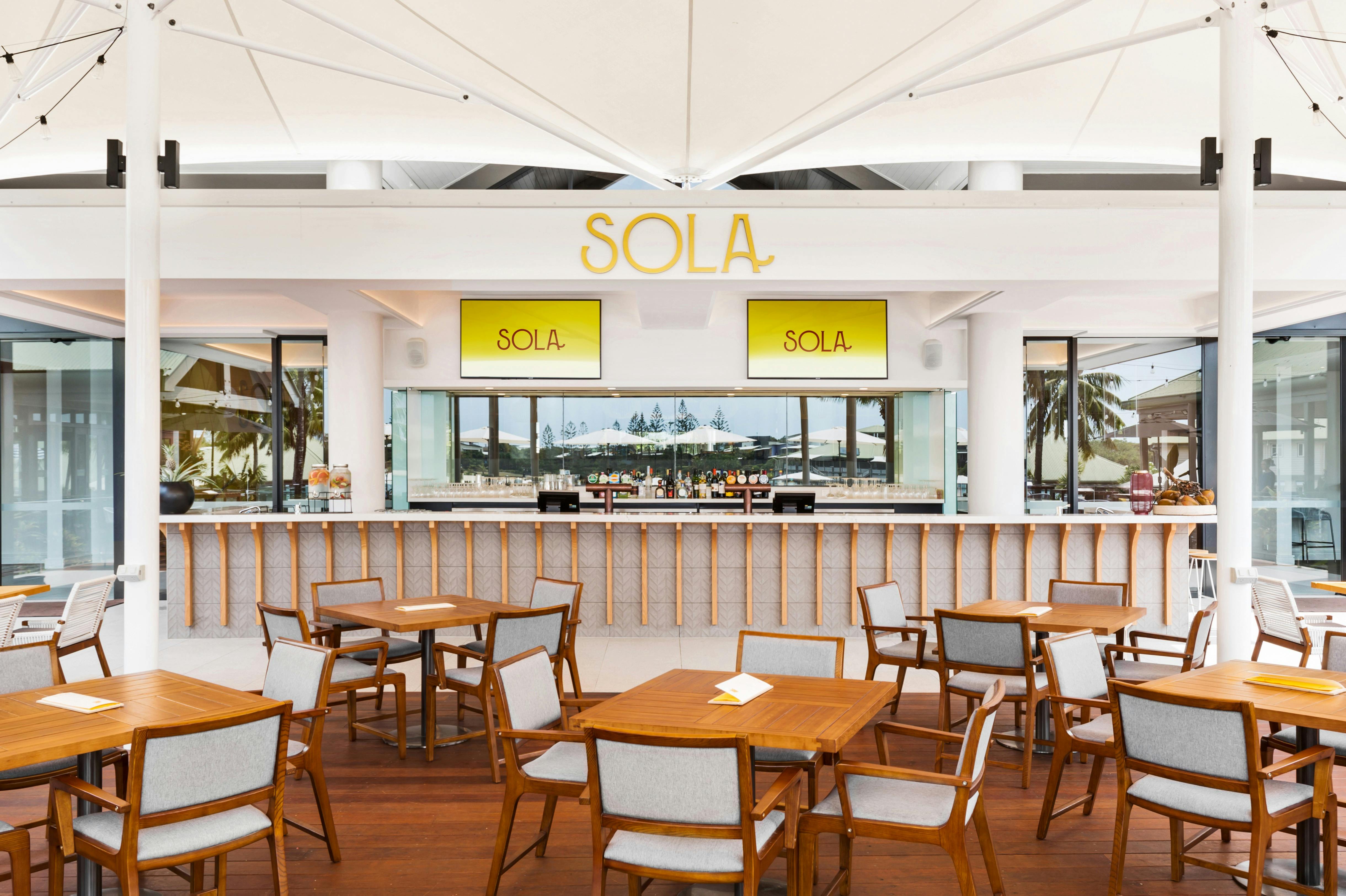 Sola Bar and restaurant at Novotel Sunshine Coast Resort