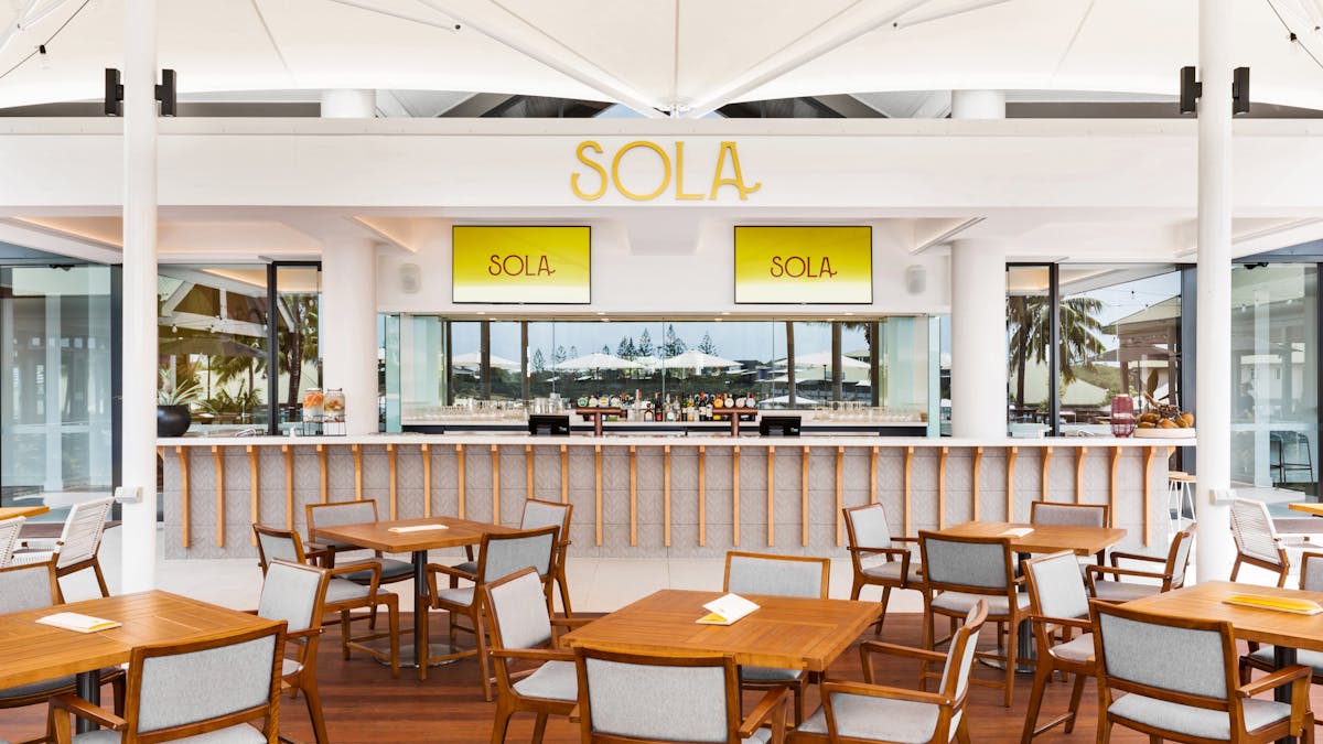 Sola Bar and restaurant at Novotel Sunshine Coast Resort