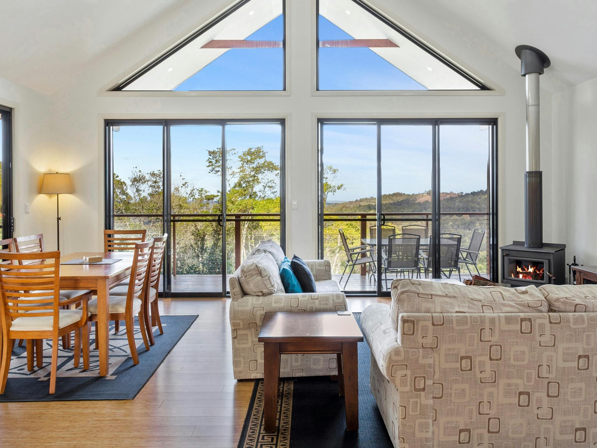 Large lounge room with high ceilings and great picture window with spectacular valley views Large lounge room with high ceilings and great picture window with spectacular valley views