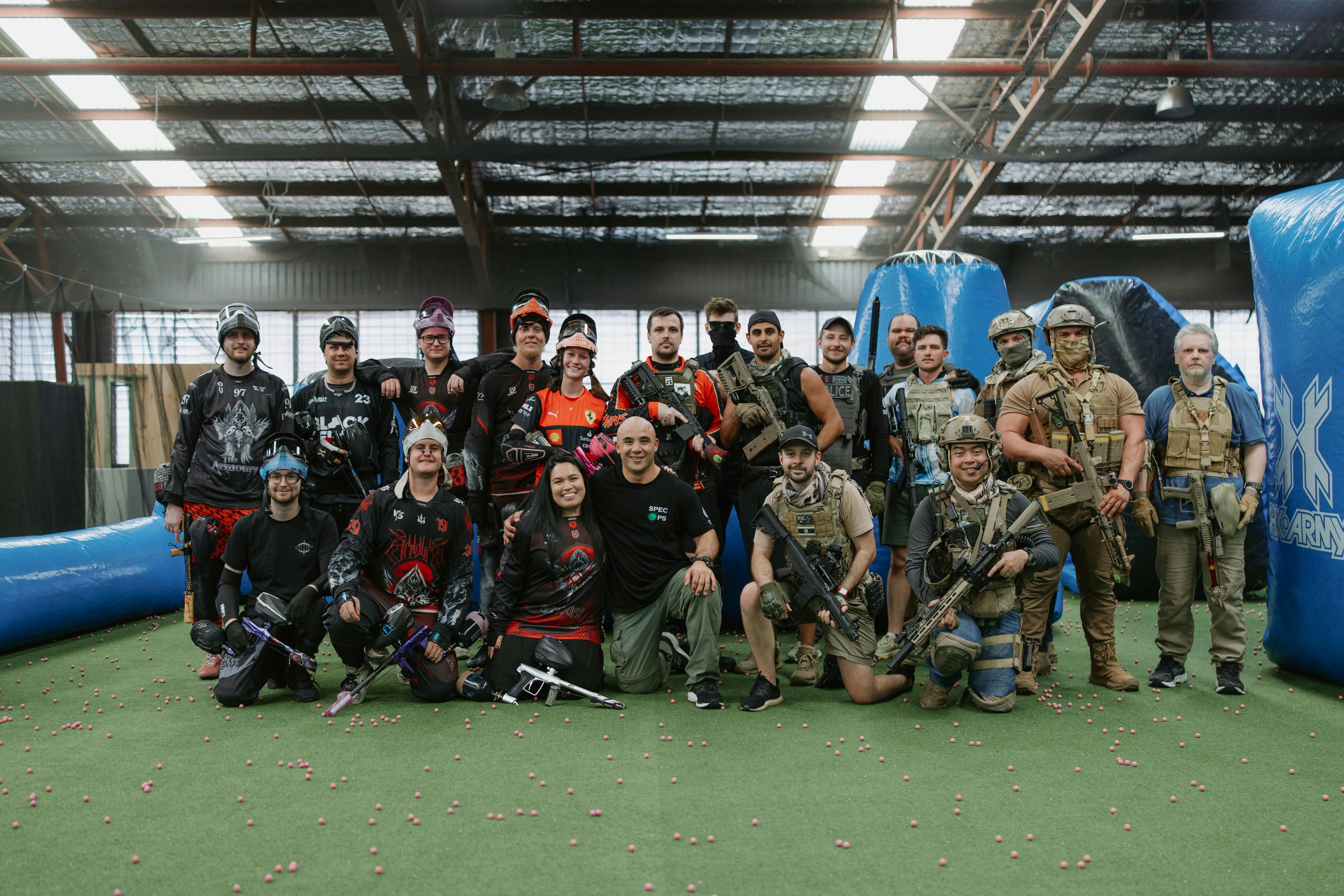 Players at Spec Ops Paintball's indoor battle arena in North Ipswich