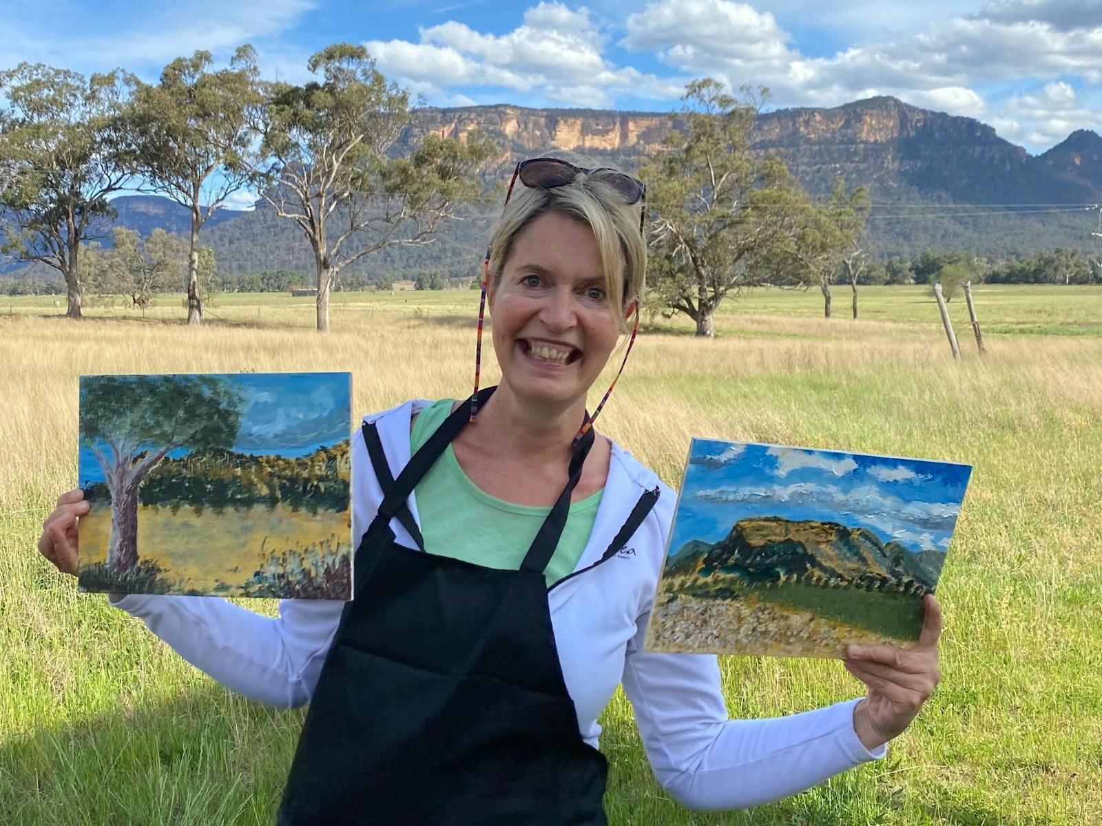 Painting workshop participant at Capertee Valley Plein air painting workshop