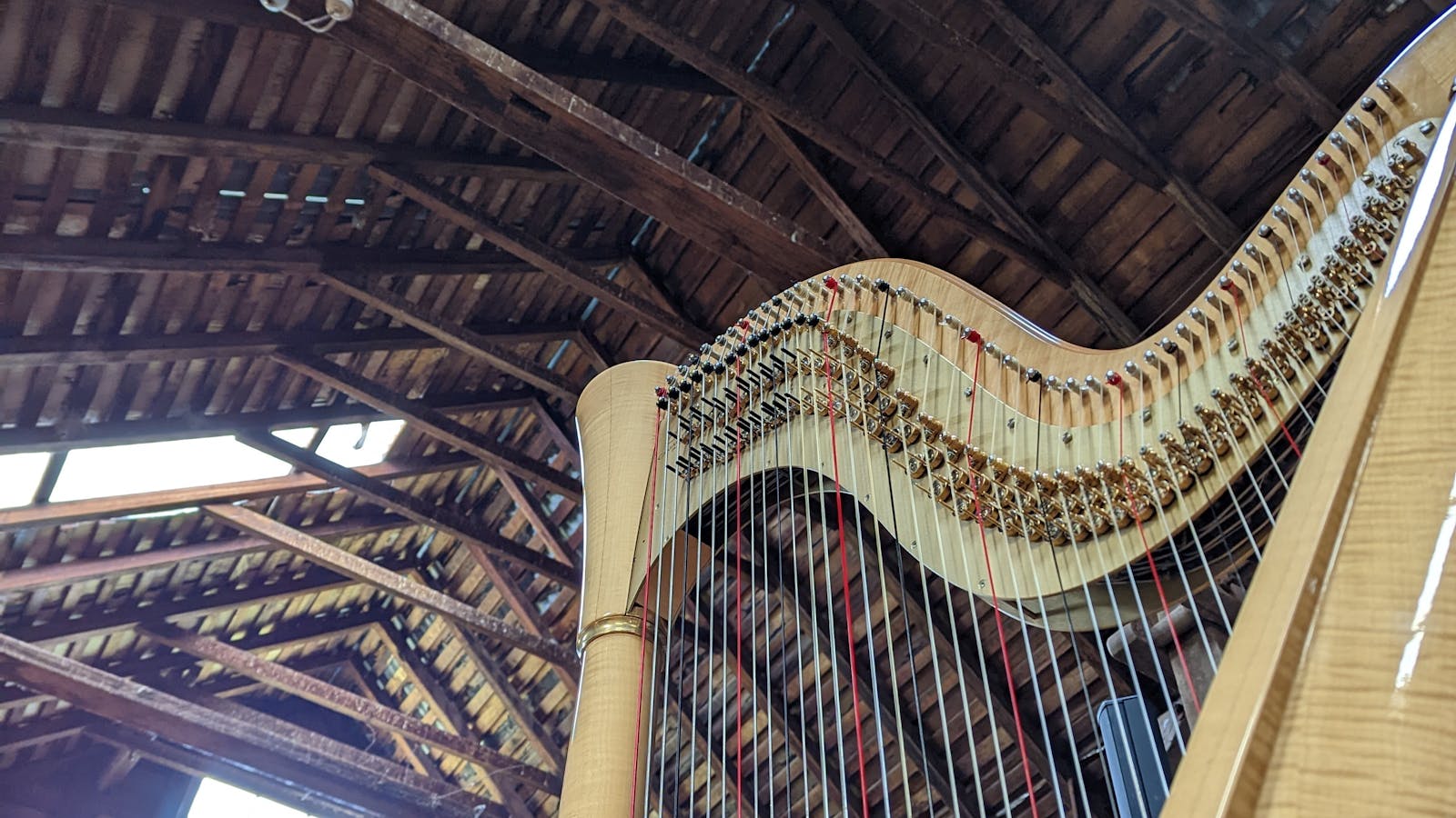 HARP WORKSHOP IN WOOL SHED