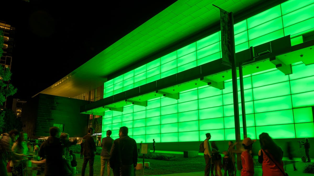 James Turrell's Night Life 2018. Commissioned to mark the 10th anniversary of the opening of GOMA