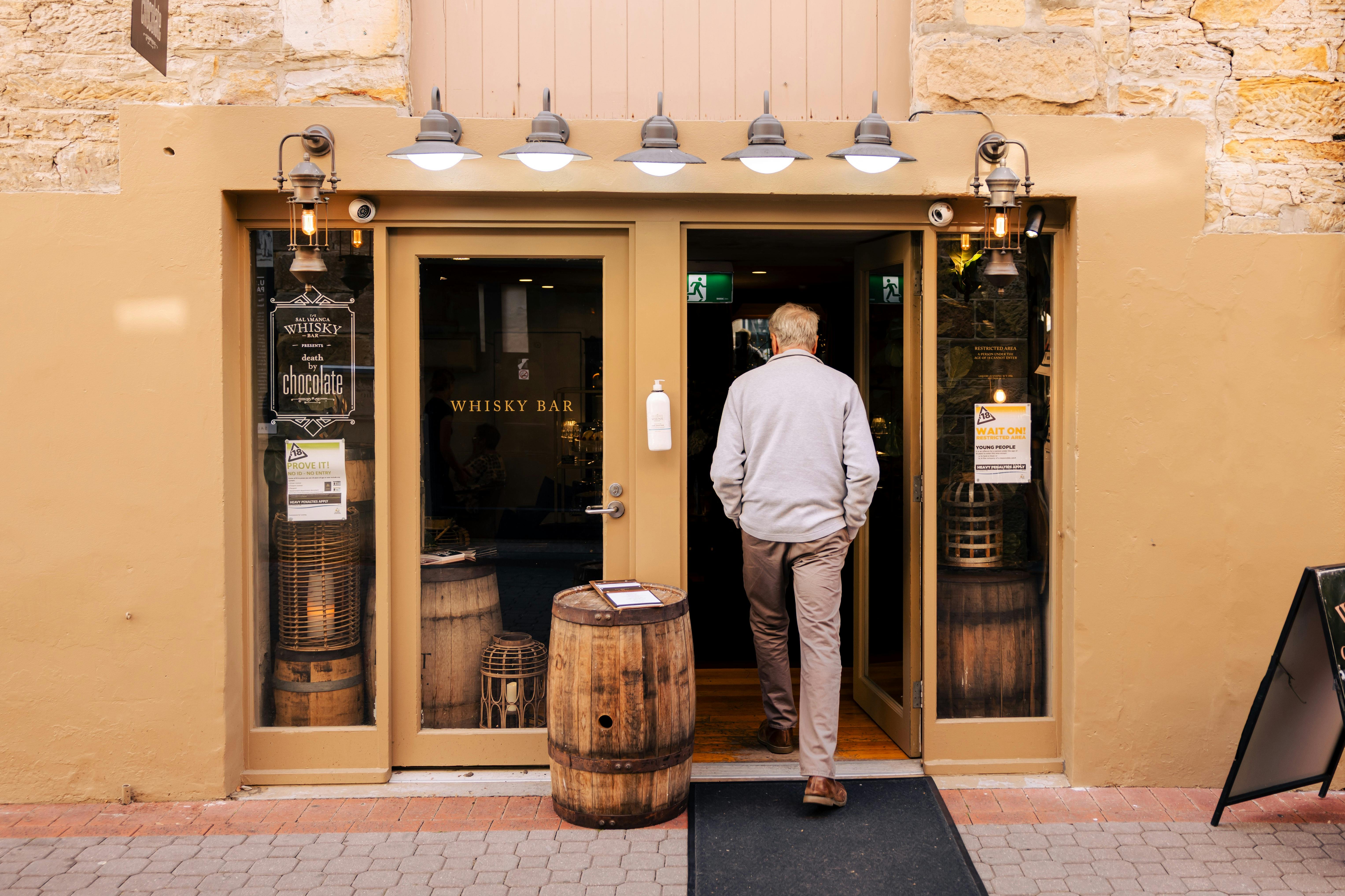 The entrence to Salamanca Whisky Bar