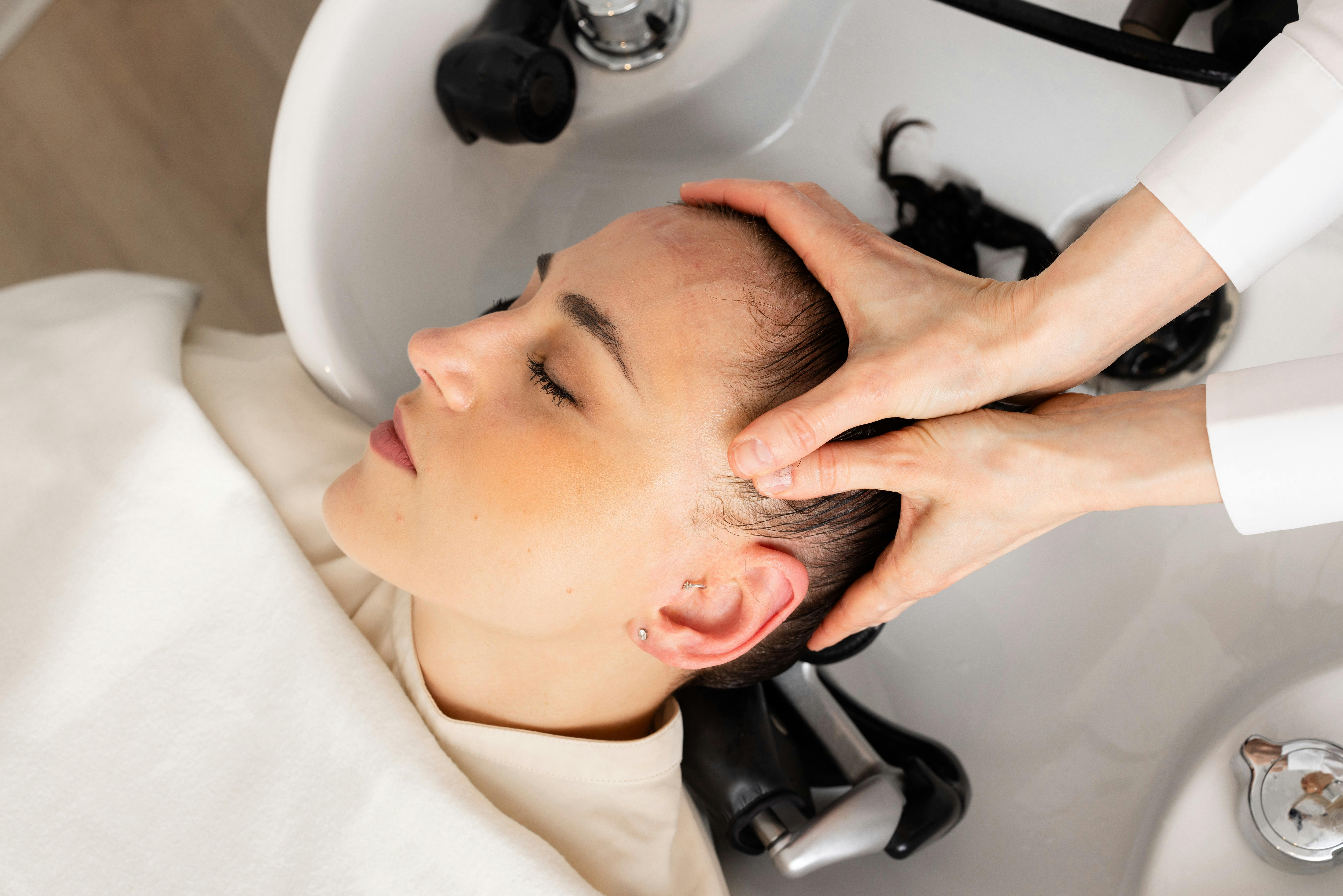 Japanese head spa scalp massage for relaxation in Melbourne.