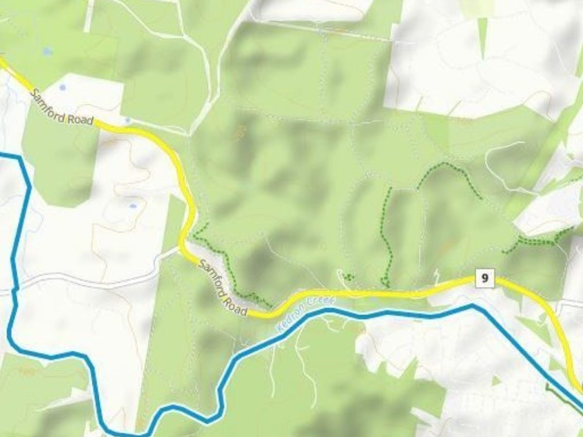 A map of the Samford Valley Rail Trail