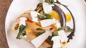 Corn Fed Chicken + Baby King Brown Mushrooms +Sage Crisps