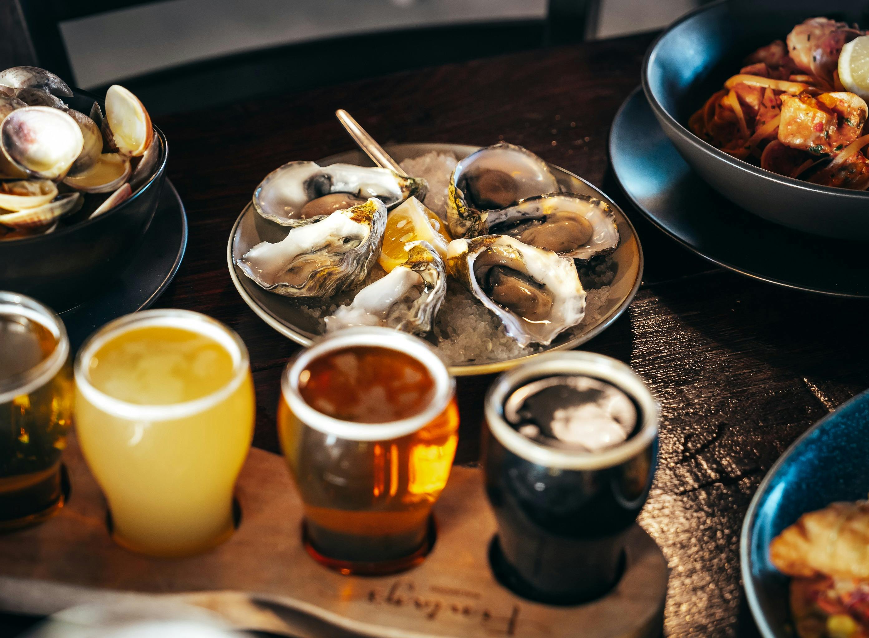 Award winning craft beer brewed on site and available for tasting with our tasting paddles