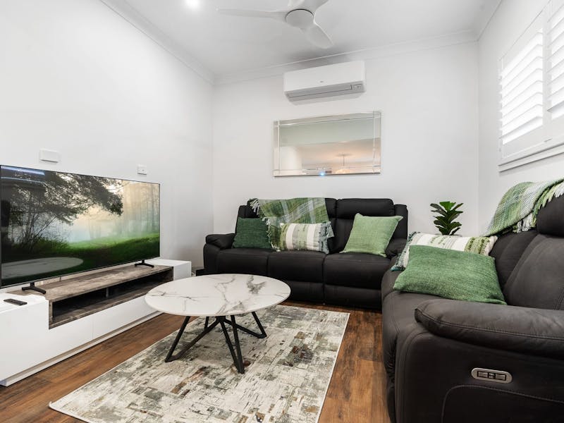 6 seats on the lounge with tv