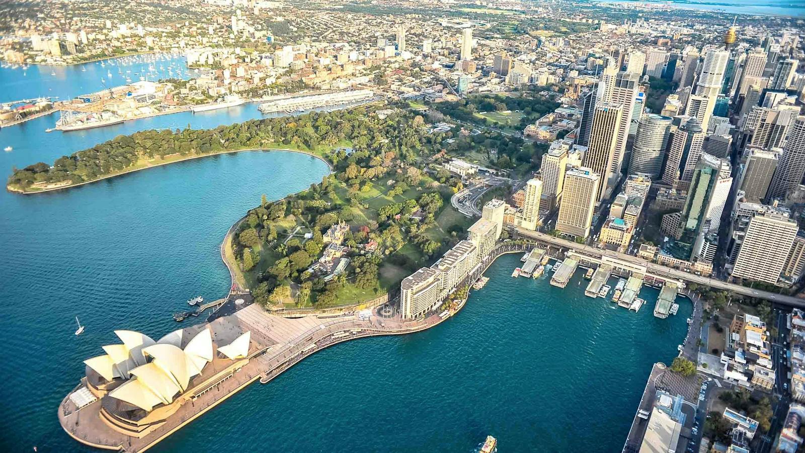 Sydney city and harbour from the air