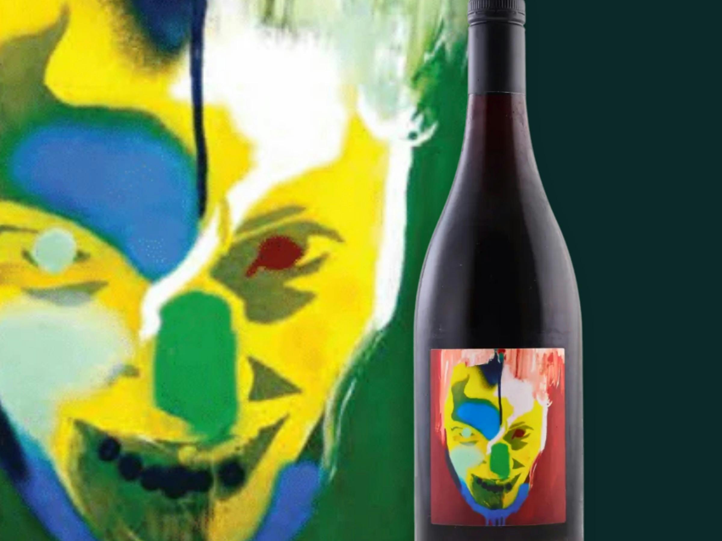 Dr Edge Tasmania wine bottle with design of label.