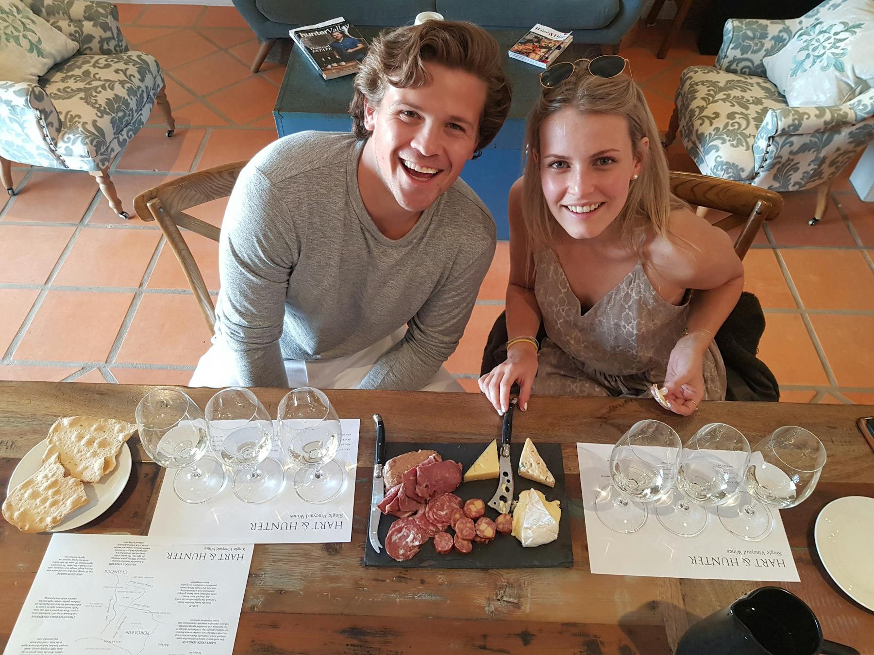 Fine boutique wine, gourmet cheese, charcuterie platter, gorgeous pate...YUM!