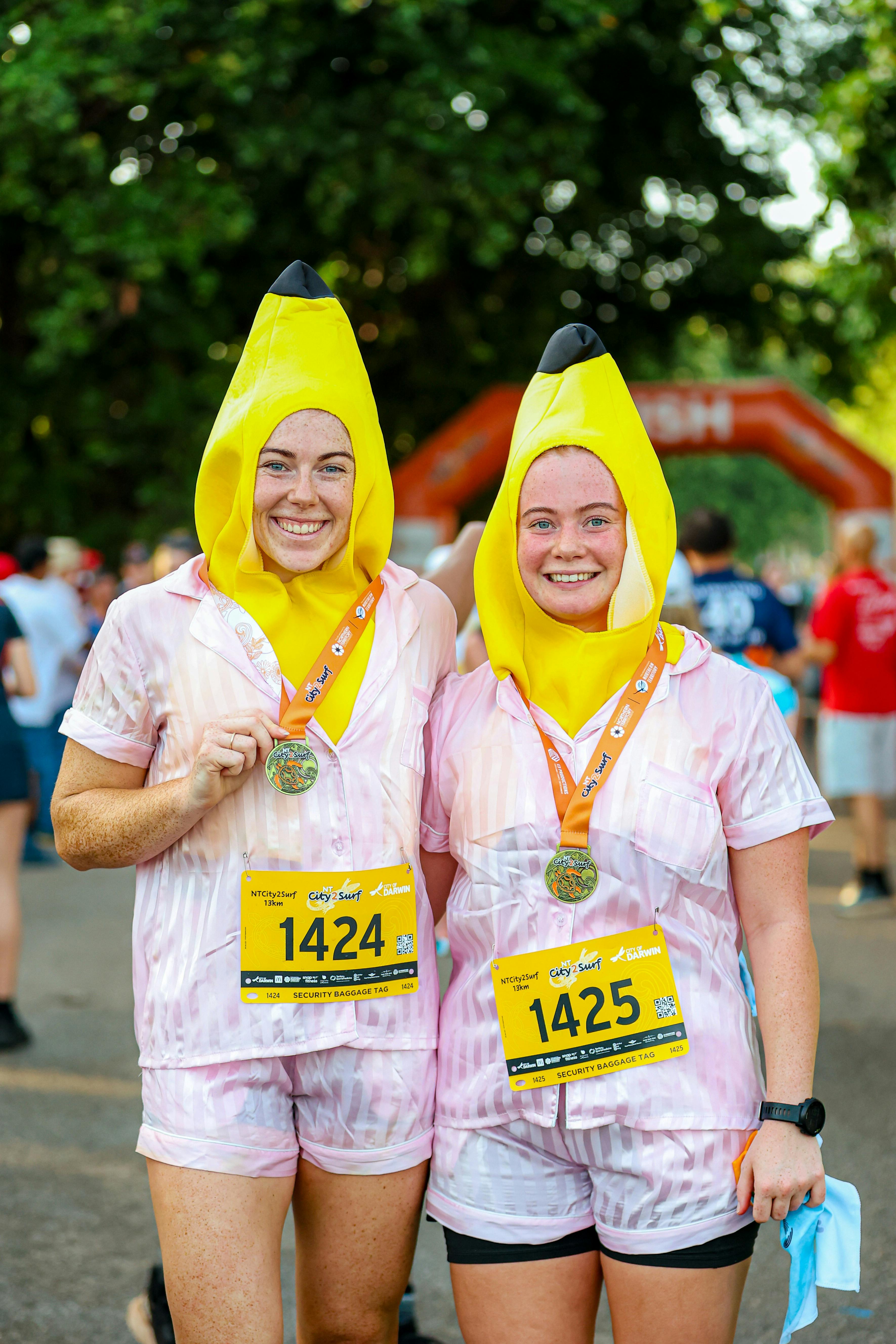 people in banana costumes